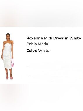 Bahia Maria Roxanne Strapless Midi Dress in White